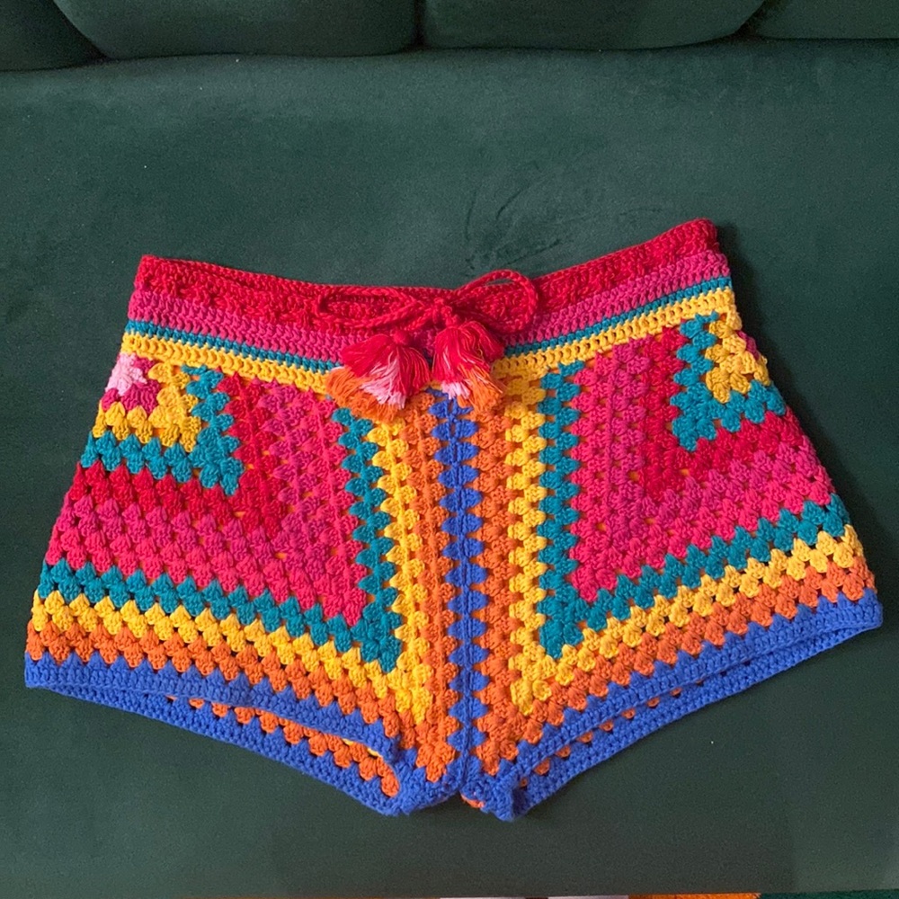 Farm Rio Rainbow Crochet Shorts